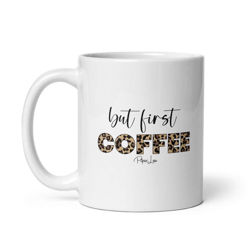 But First Coffee Leopard Ceramic Coffee Mug