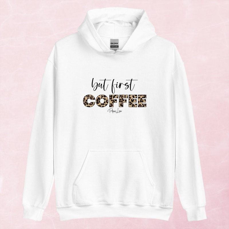 But First Coffee Leopard Graphic Hoodie