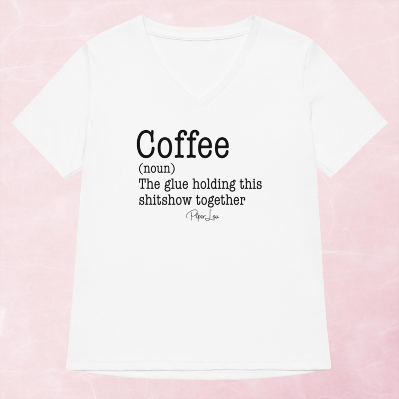 Coffee The Glue Holding This Shitshow Together Women’s Graphic V-Neck