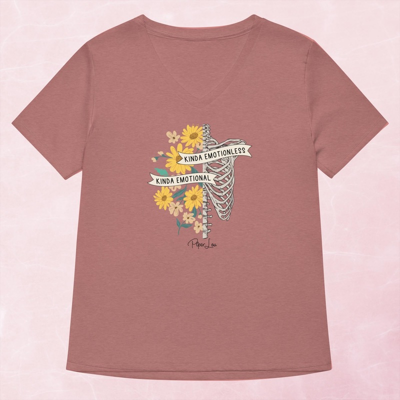 Kinda Emotional Kinda Emotionless Women’s Graphic V-Neck