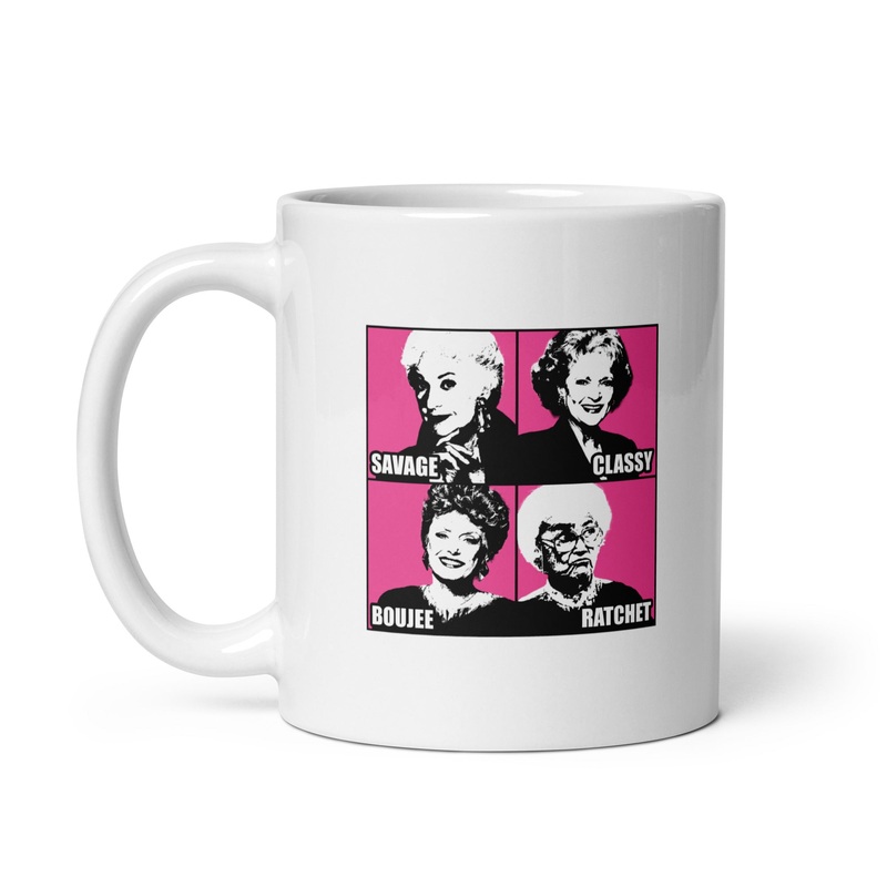 Savage Classy Boujee Ratchet Golden Ceramic Coffee Mug