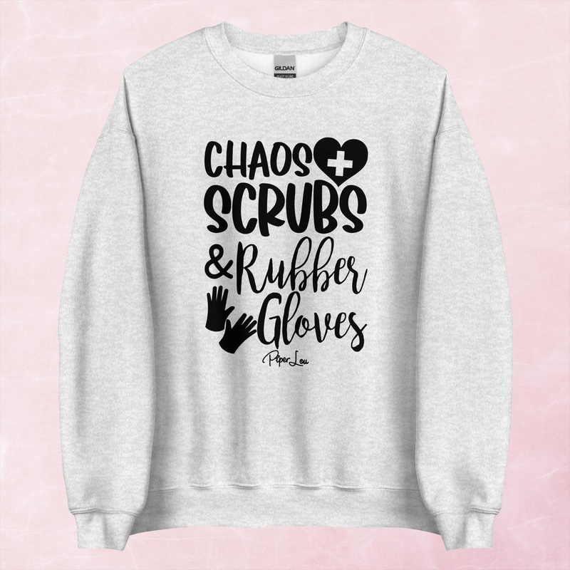 Chaos Scrubs Rubber Gloves Graphic Crewneck Sweatshirt