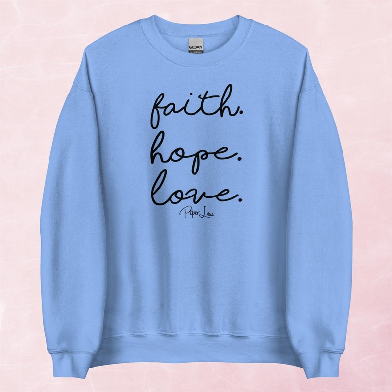Faith Love Hope Graphic Crewneck Sweatshirt