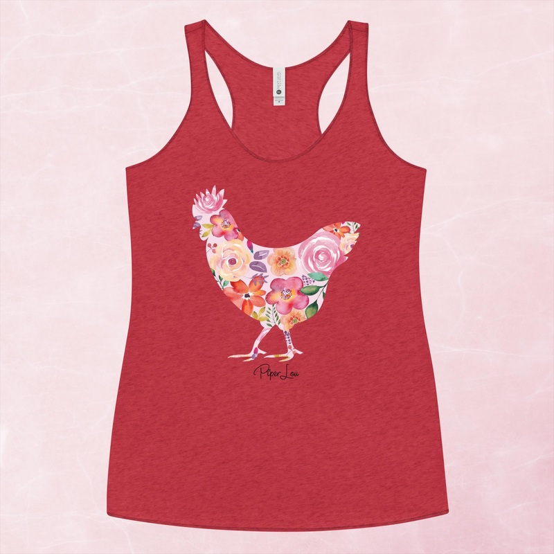 Floral Chicken Graphic Tank Top