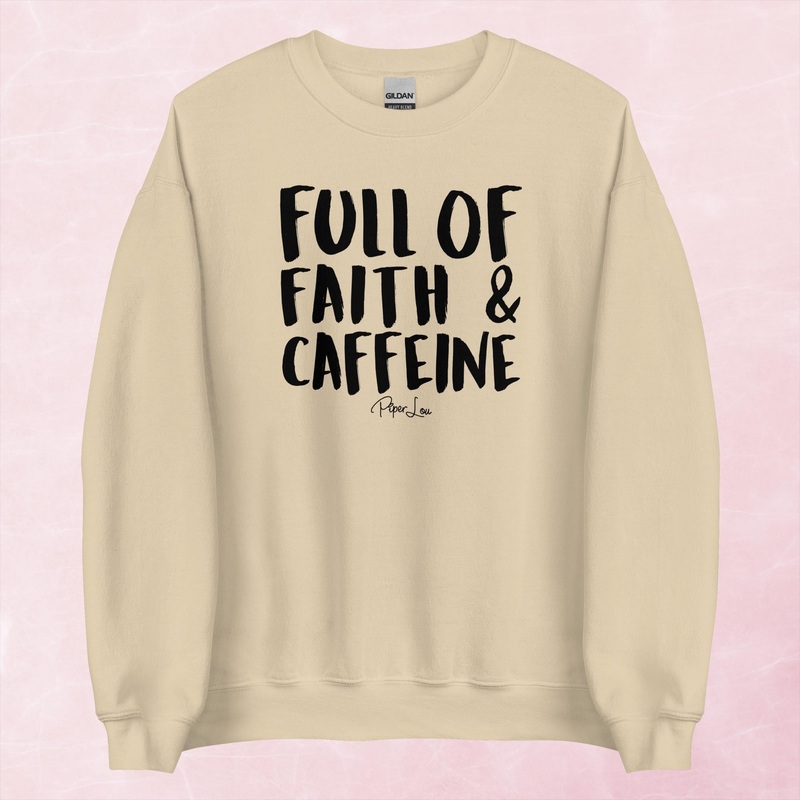 Full Of Faith & Caffeine Graphic Crewneck Sweatshirt
