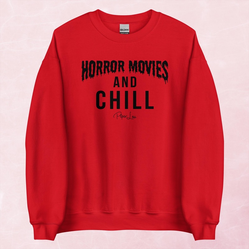 Horror Movies & Chill Graphic Crewneck Sweatshirt