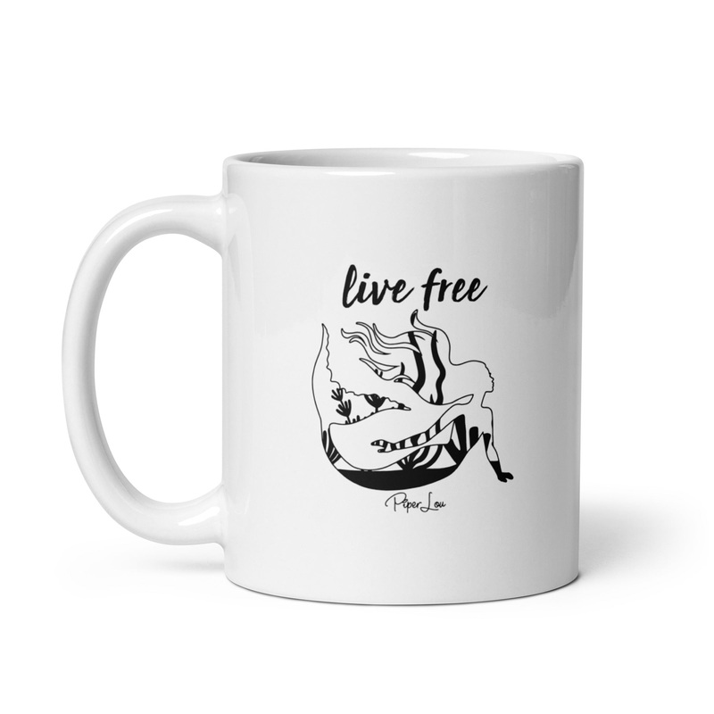 Live Free Mermaid Ceramic Coffee Mug