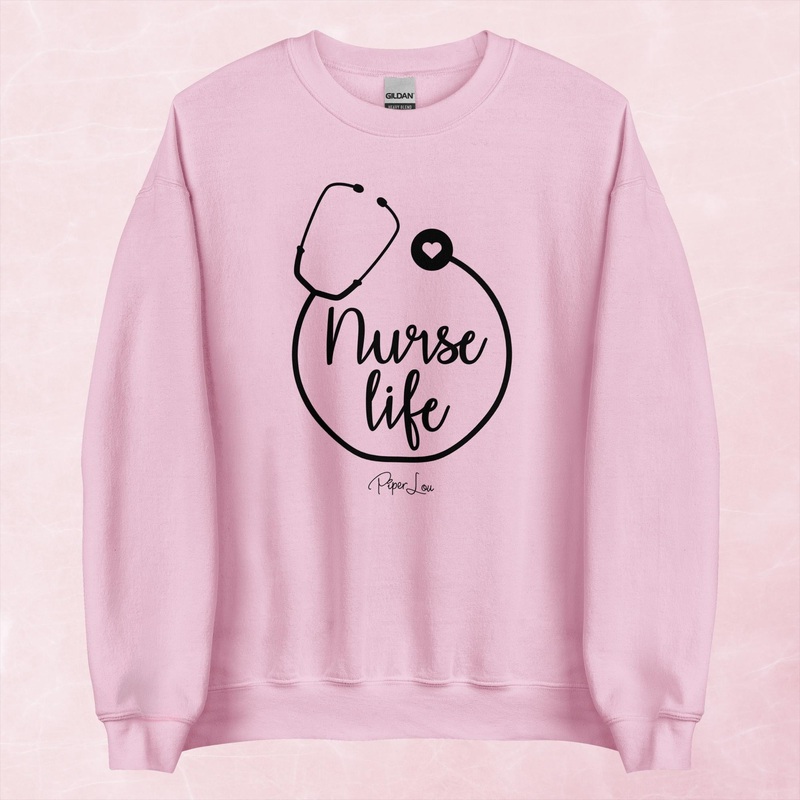 Nurse Life Graphic Crewneck Sweatshirt