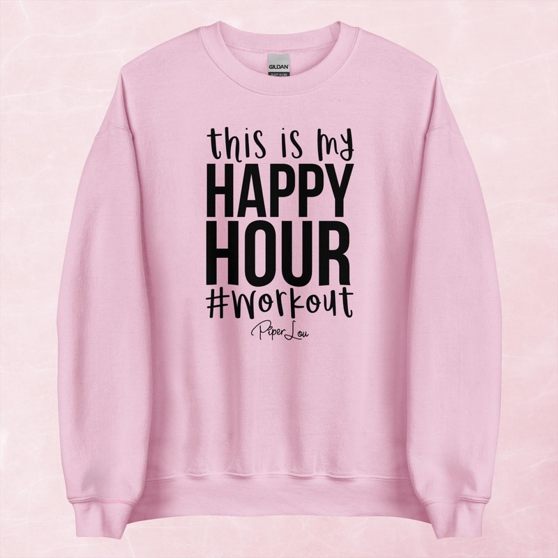 This Is My Happy Hour Graphic Crewneck Sweatshirt