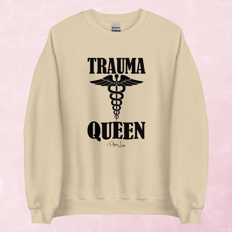 Trauma Queen Graphic Crewneck Sweatshirt