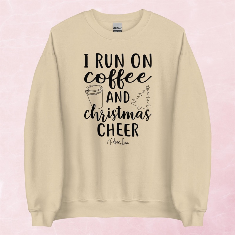 I Run On Coffee And Christmas Cheer Graphic Crewneck Sweatshirt