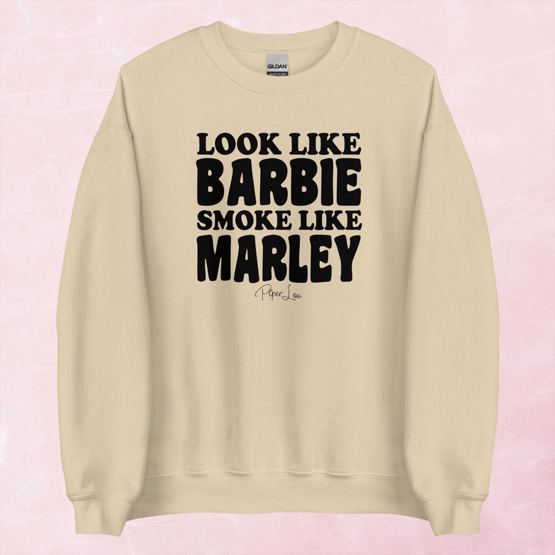 Look Like Barbie Smoke Like Marley Graphic Crewneck Sweatshirt