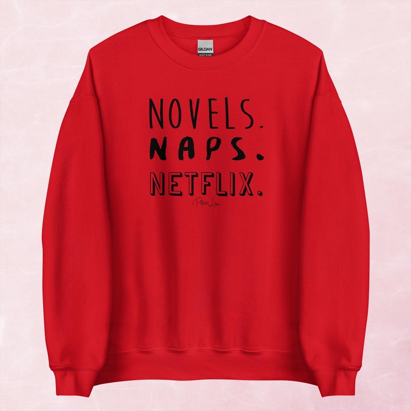 Novels Naps Netflix Graphic Crewneck Sweatshirt