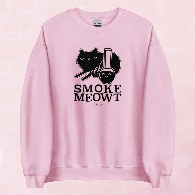 Smoke Meowt Graphic Crewneck Sweatshirt