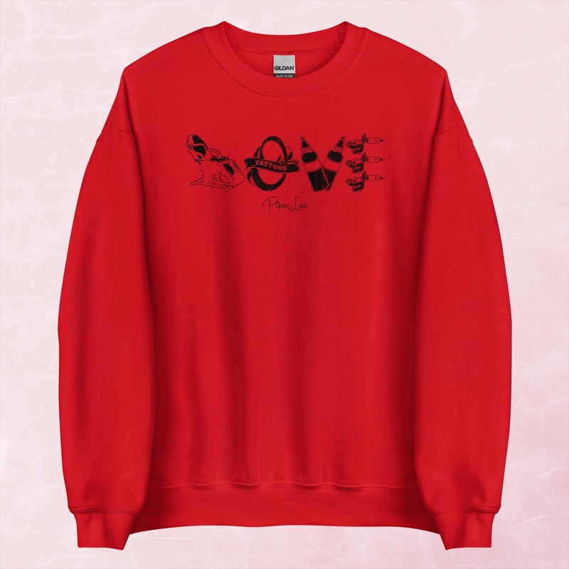 Tattoo Love Graphic Crewneck Sweatshirt
