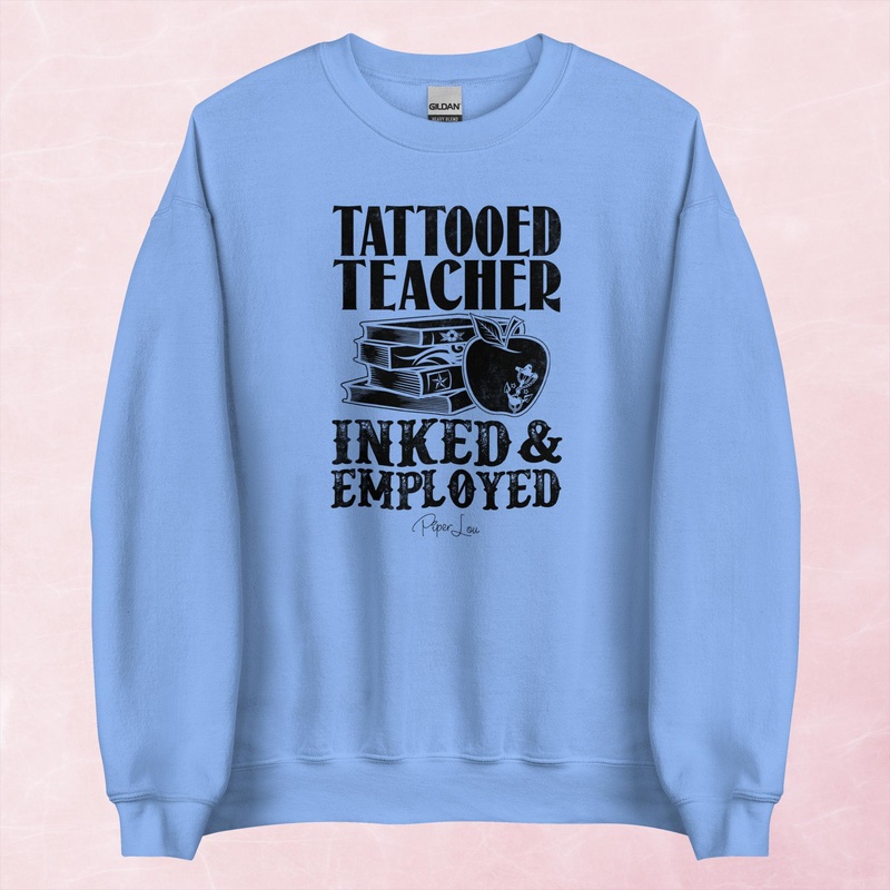 Tattooed Teacher Graphic Crewneck Sweatshirt