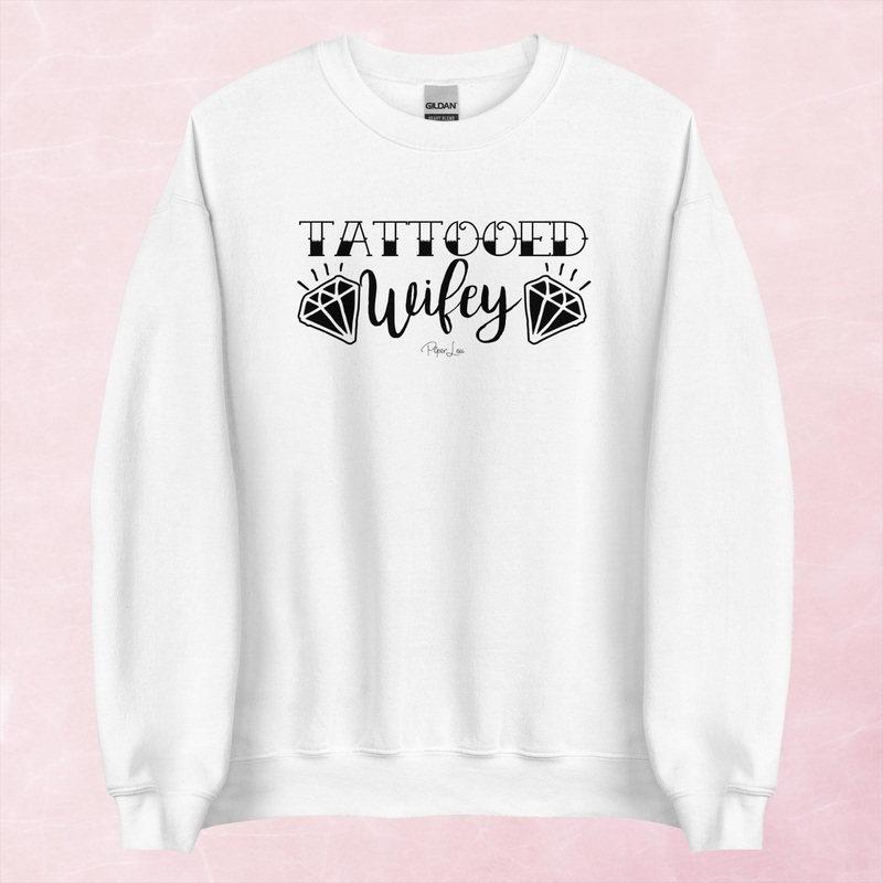 Tattooed Wifey Graphic Crewneck Sweatshirt