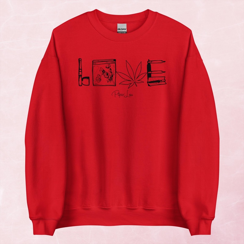 Weed Love Graphic Crewneck Sweatshirt