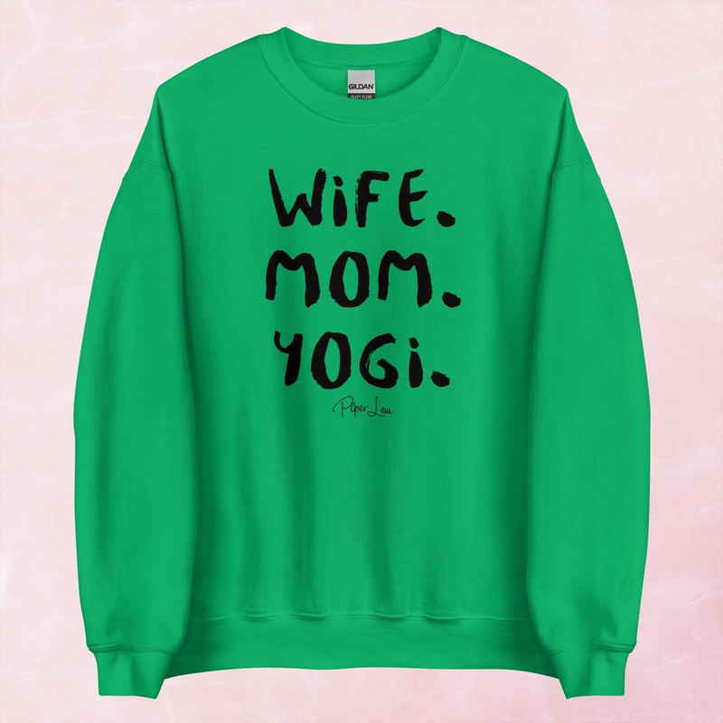 Wife Mom Yogi Graphic Crewneck Sweatshirt