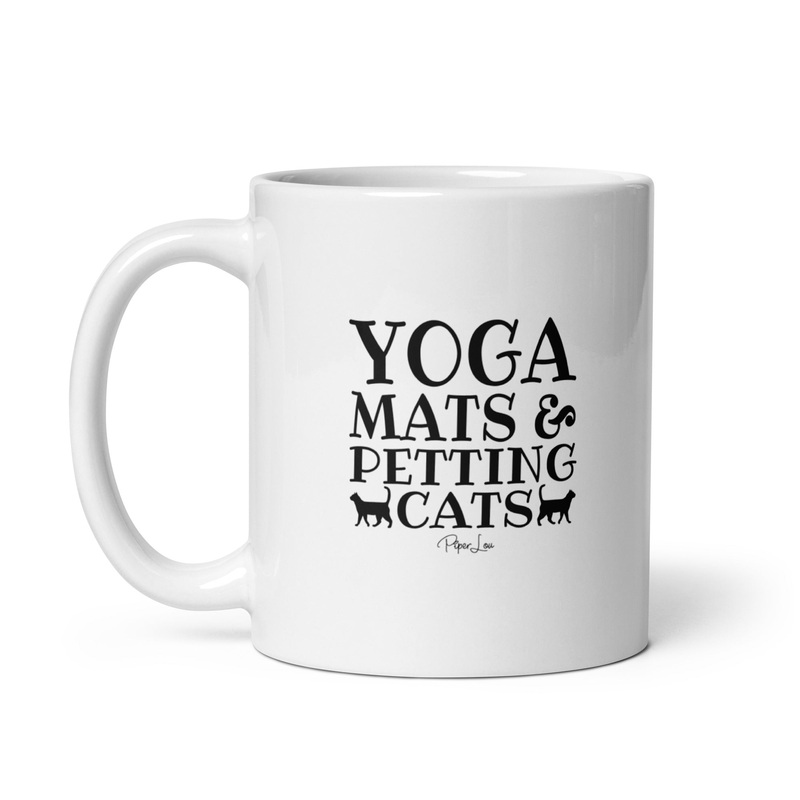 Yoga Mats And Petting Cats Ceramic Coffee Mug