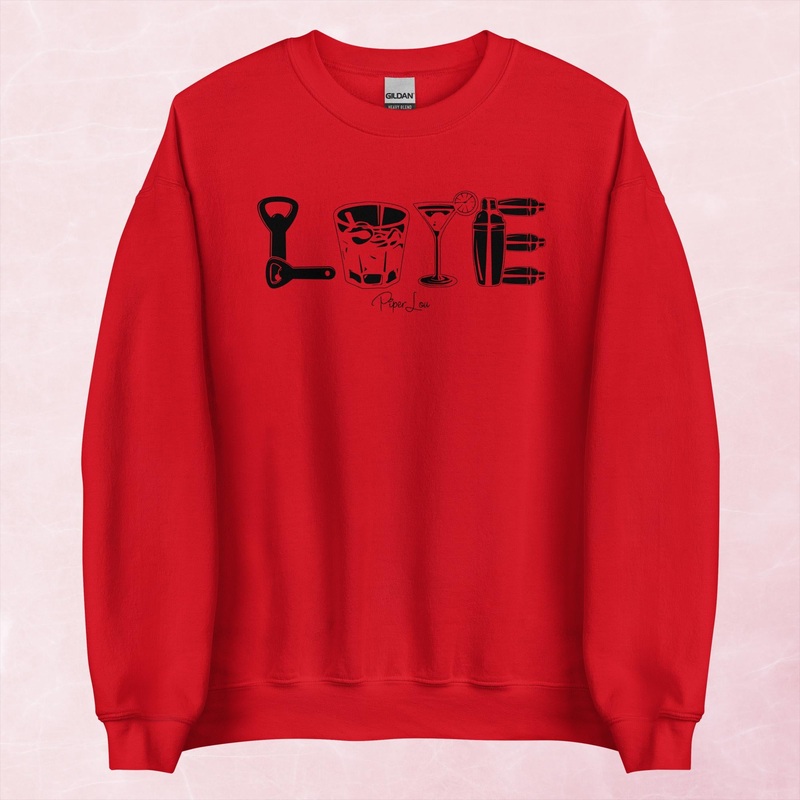 Bartender Love Graphic Crewneck Sweatshirt