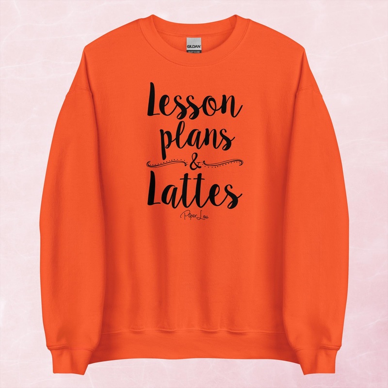 Lessons Plans And Lattes Graphic Crewneck Sweatshirt