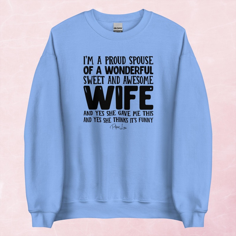 Proud Spouse Graphic Crewneck Sweatshirt