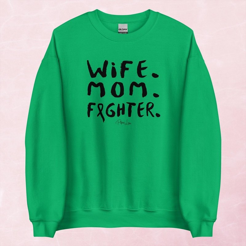 Wife Mom Fighter Graphic Crewneck Sweatshirt