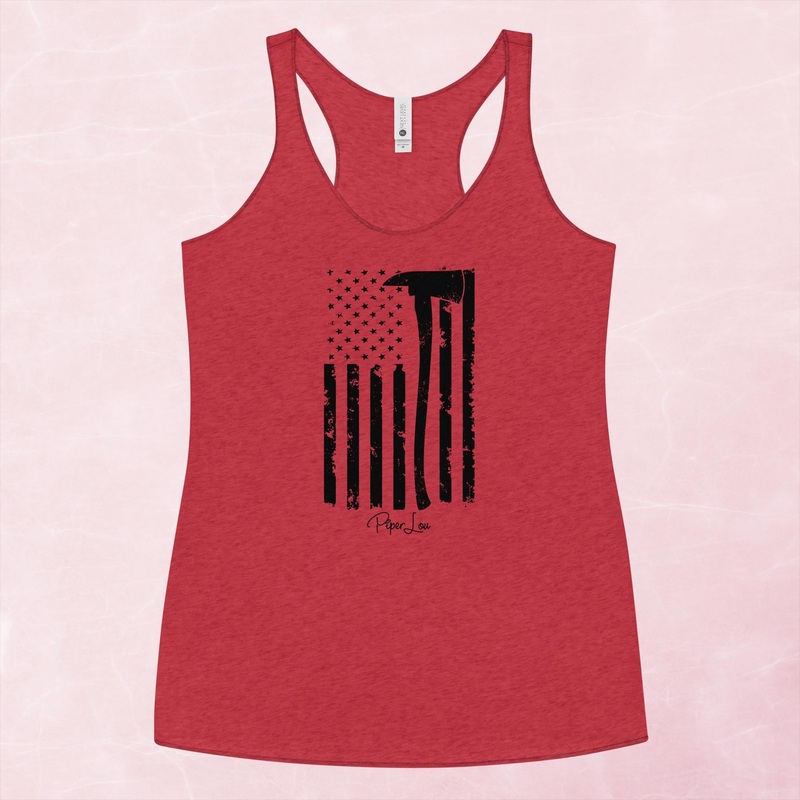Firefighter Axe Flag Graphic Tank Top
