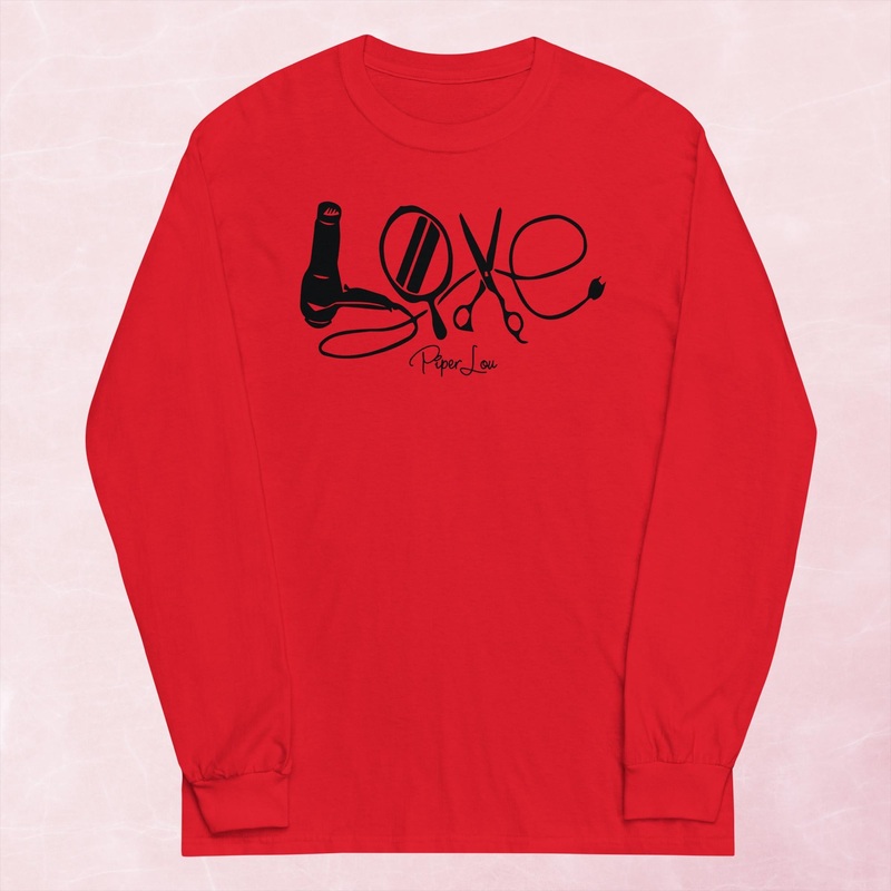 Hair Stylist Love Graphic Long Sleeve Tee