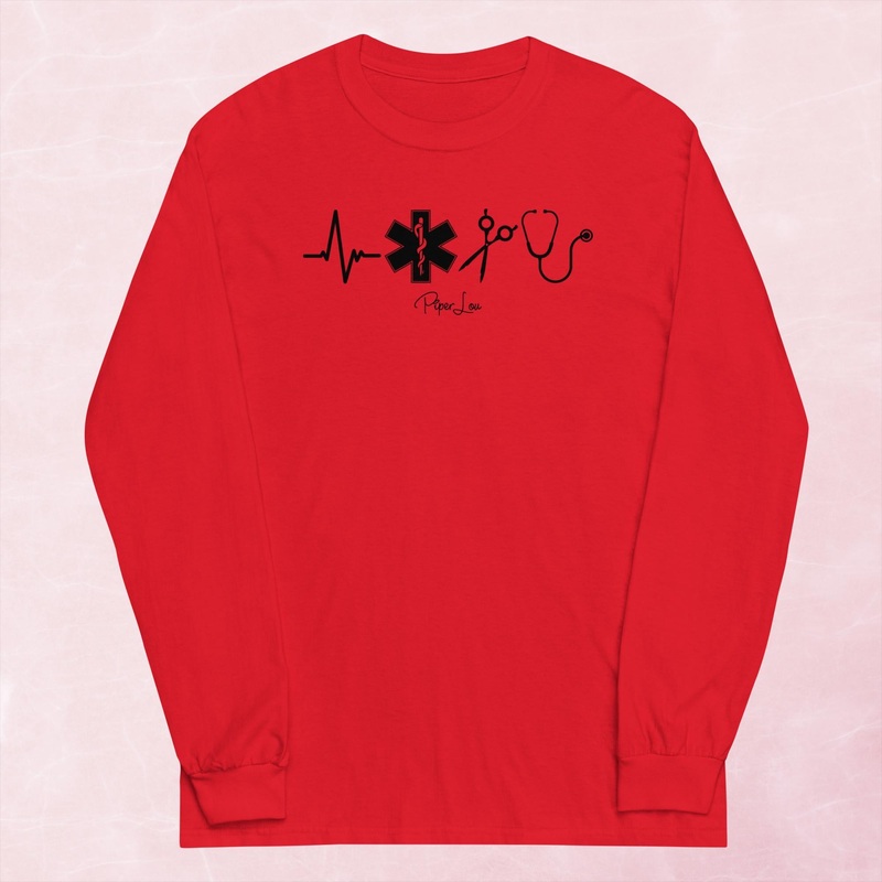 Paramedic Symbols Graphic Long Sleeve Tee