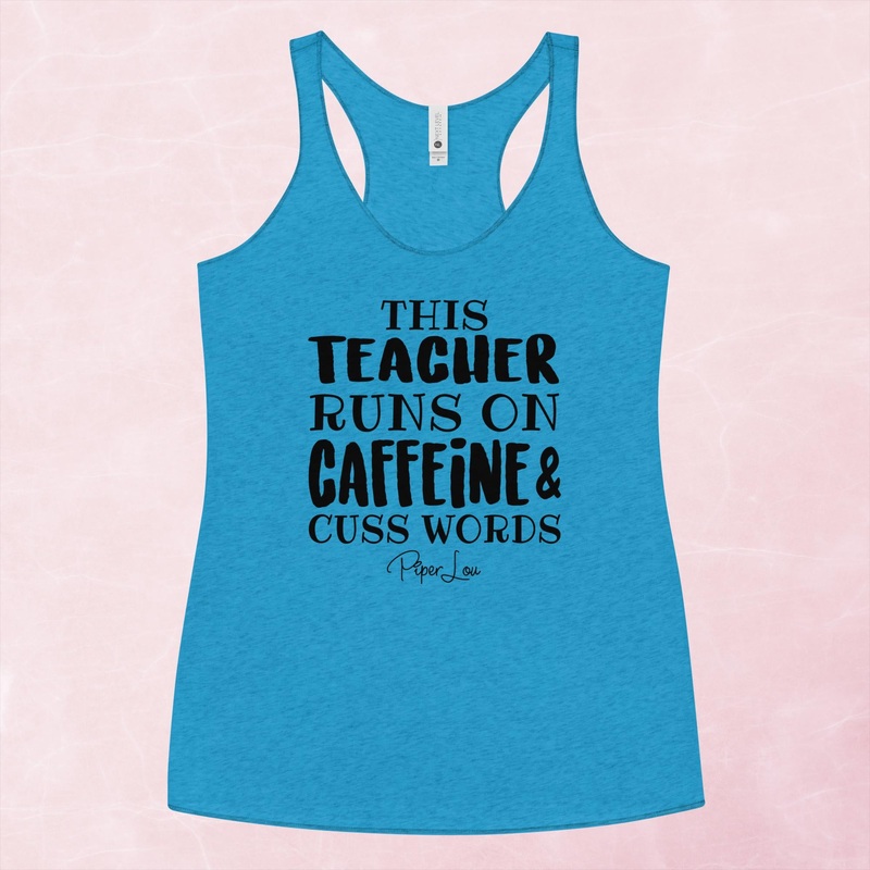 This Teacher Runs On Caffeine And Cuss Words Graphic Tank Top