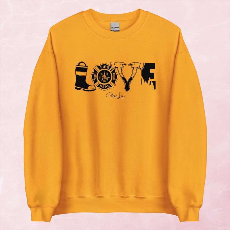 Fire LOVE Graphic Crewneck Sweatshirt