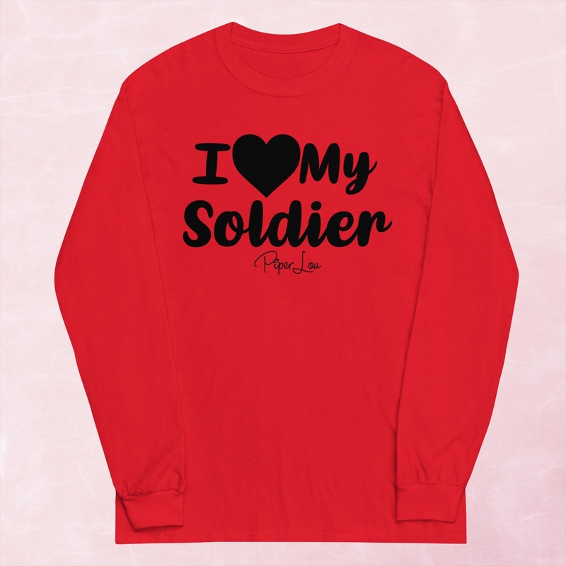 I Love My Soldier Graphic Long Sleeve Tee