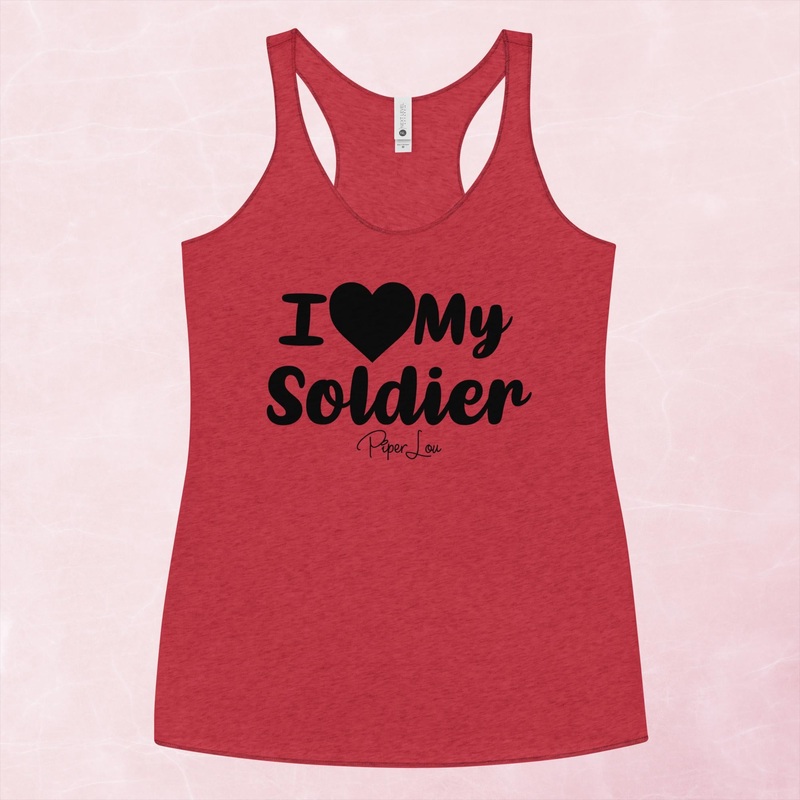 I Love My Soldier Graphic Tank Top