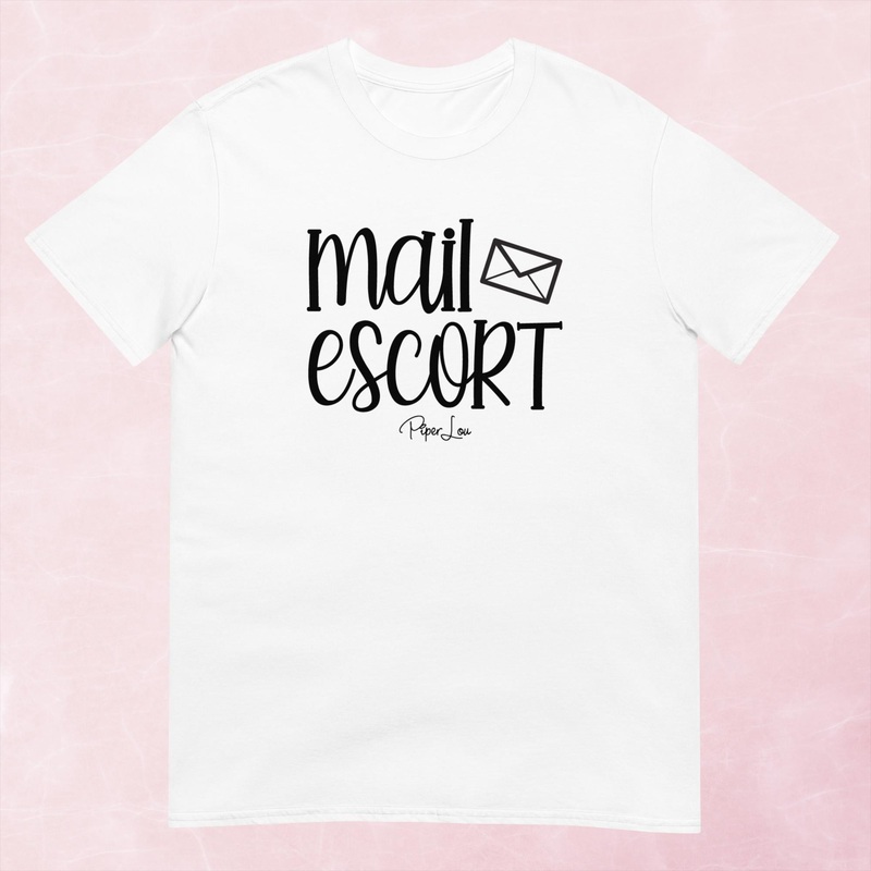Mail Escort Graphic Tee|Heather Red|Tropical Blue|Sand|Light Blue|Sport Grey|Cornsilk|White|S|M|L|XL|2XL|3XL