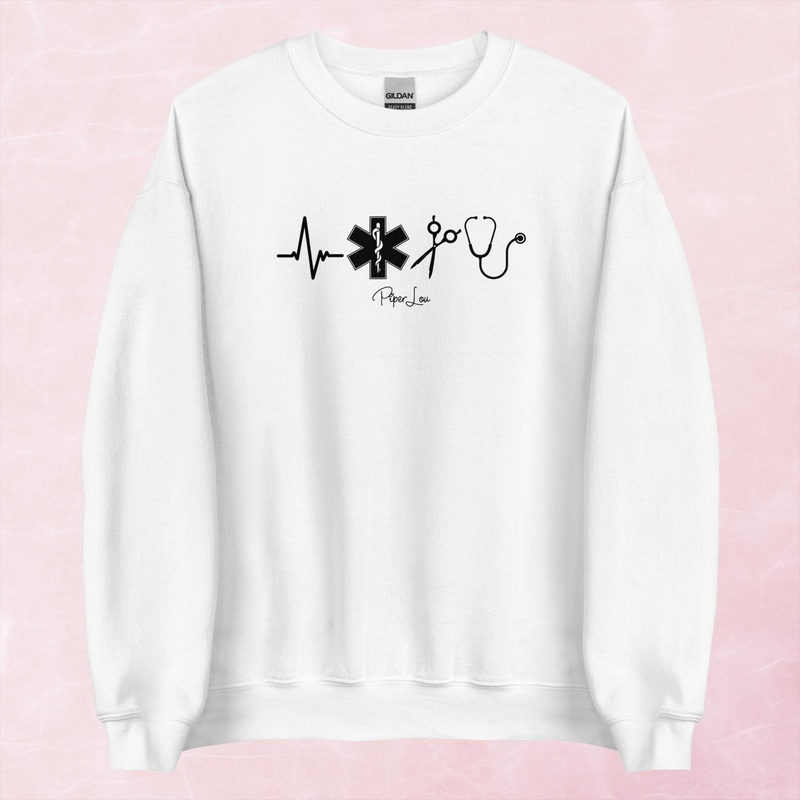 Paramedic Symbols Graphic Crewneck Sweatshirt