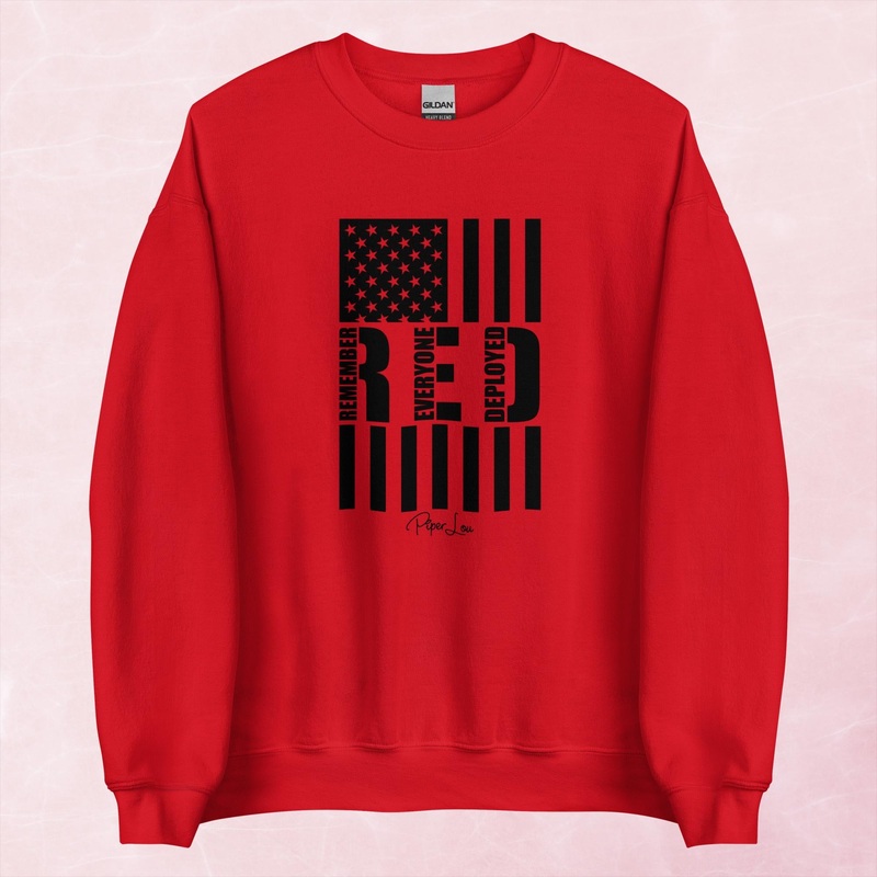 Remember Everyone Deployed Graphic Crewneck Sweatshirt