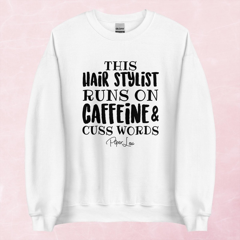 This Hair Stylist Runs On Caffeine Graphic Crewneck Sweatshirt