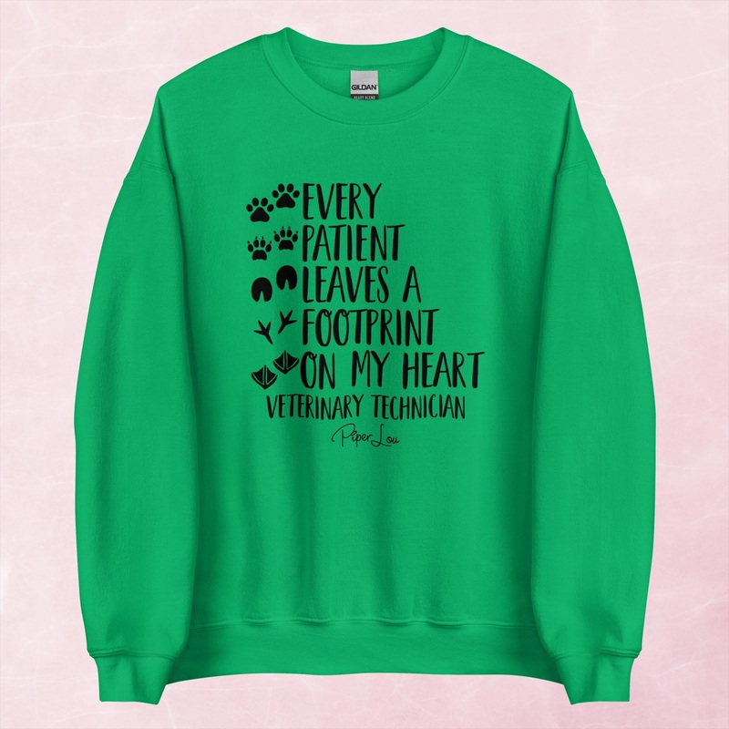 Every Patient Leaves A Footprint On My Heart Graphic Crewneck Sweatshirt