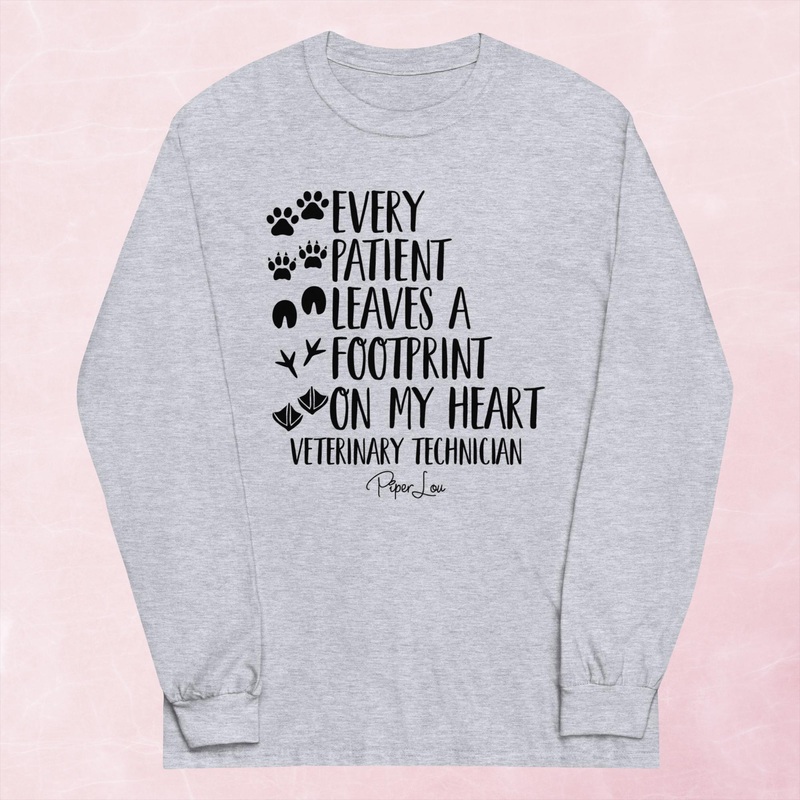 Every Patient Leaves A Footprint On My Heart Graphic Long Sleeve Tee