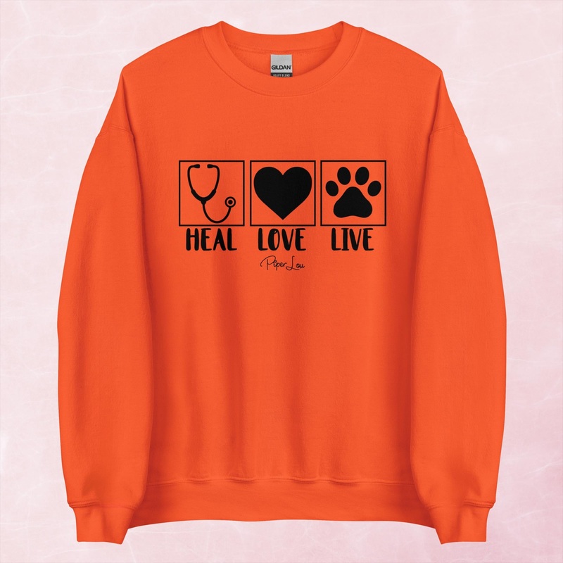 Heal Love Live Graphic Crewneck Sweatshirt