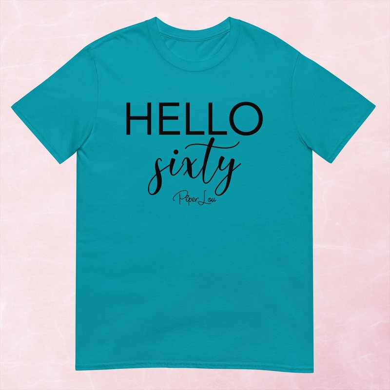 Hello Sixty Graphic Tee|Heather Red|Tropical Blue|Sand|Light Blue|Sport Grey|Cornsilk|White|S|M|L|XL|2XL|3XL