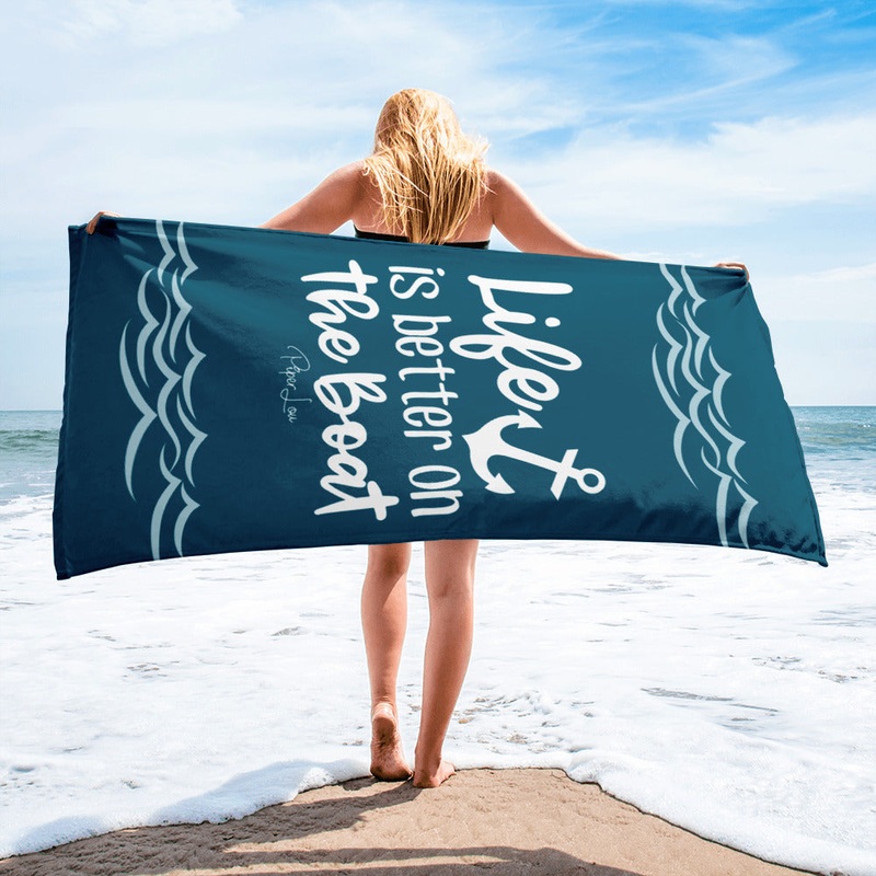 Life Is Better On The Boat Premium Beach Towel