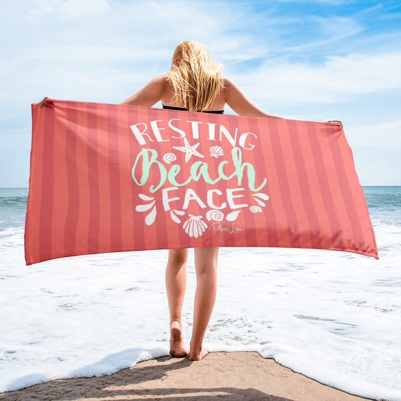 Resting Beach Face Premium Beach Towel