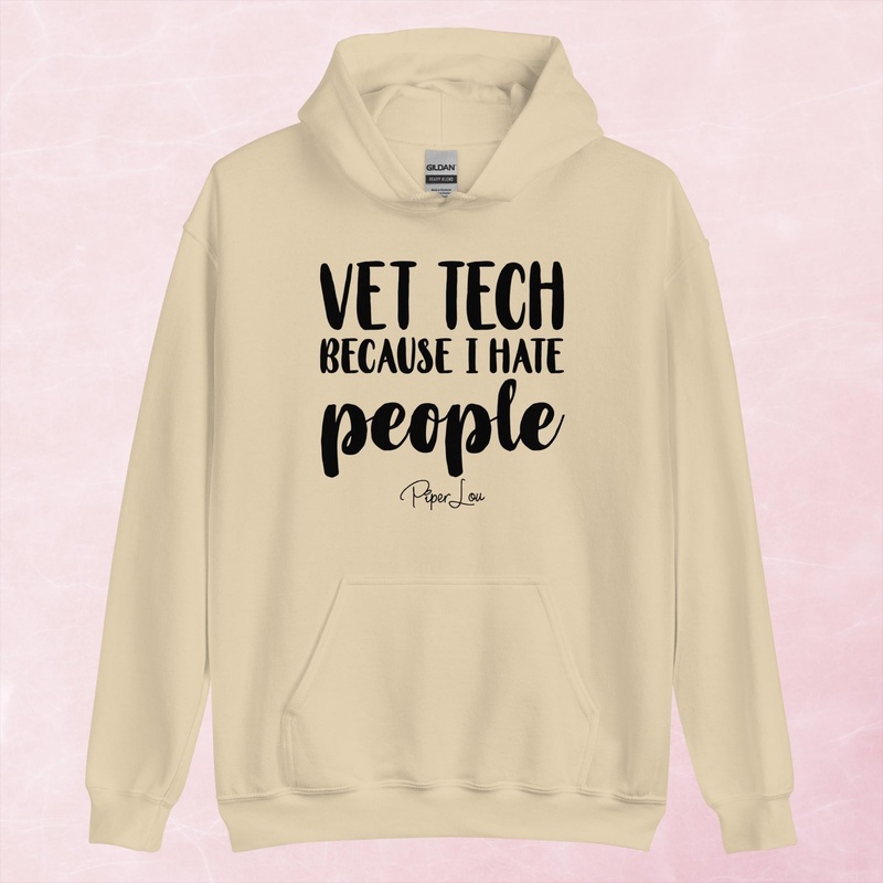 Vet Tech Because I Hate People Graphic Hoodie