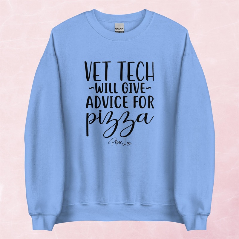 Vet Tech Will Give Advice For Pizza Graphic Crewneck Sweatshirt