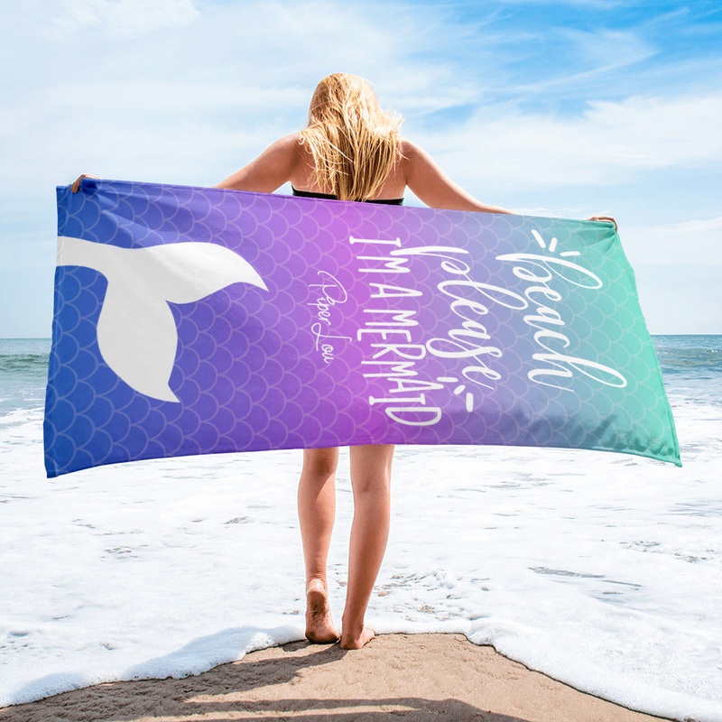 Beach Please I’m A Mermaid | Gradient Premium Beach Towel