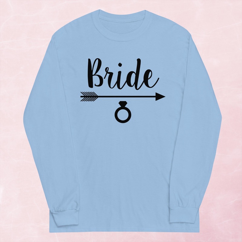Bride Graphic Long Sleeve Tee|Red|Indigo Blue|Sport Grey|Light Blue|Sand|Light Pink|White|S|M|L|XL|2XL|3XL|4XL