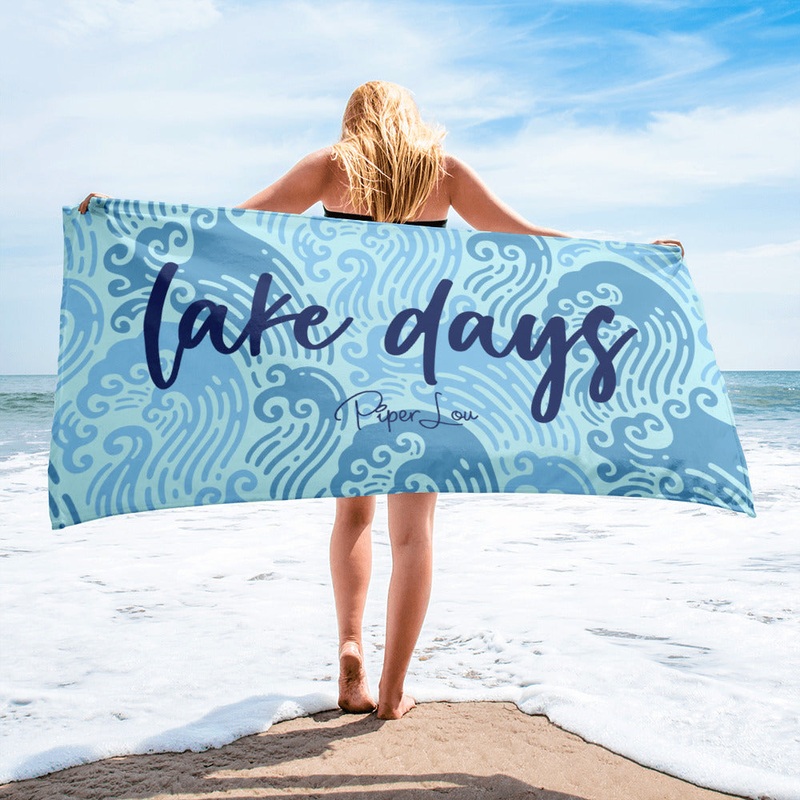 Lake Days Premium Beach Towel
